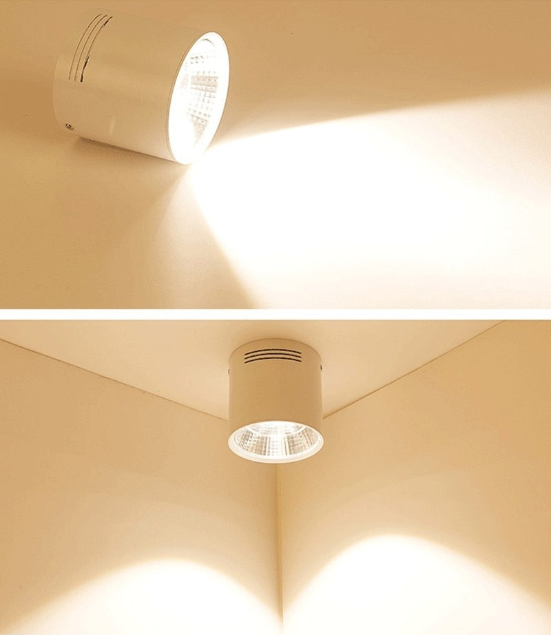 Super Bright Dimmable LED COB Ceiling Spot Lamp 7W 9W 12W 15W 18W Surface Mount Downlight for Indoor Lighting Kitchen Bedroom