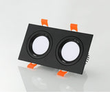 Square Bright Recessed Double LED Dimmable Downlight COB 14W 20W 24W LED Spot light Ceiling Lamp AC 85-265V with Frosted lens