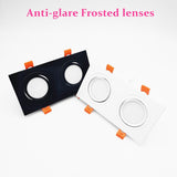 Square Bright Recessed Double LED Dimmable Downlight COB 14W 20W 24W LED Spot light Ceiling Lamp AC 85-265V with Frosted lens