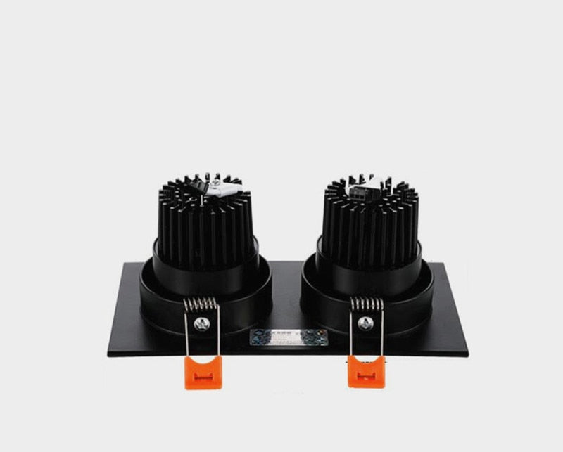 Square Bright Recessed Double LED Dimmable Downlight COB 14W 20W 24W LED Spot light Ceiling Lamp AC 85-265V with Frosted lens