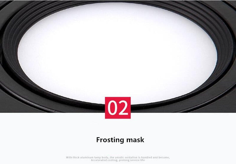 Square Bright Recessed Double LED Dimmable Downlight COB 14W 20W 24W LED Spot light Ceiling Lamp AC 85-265V with Frosted lens