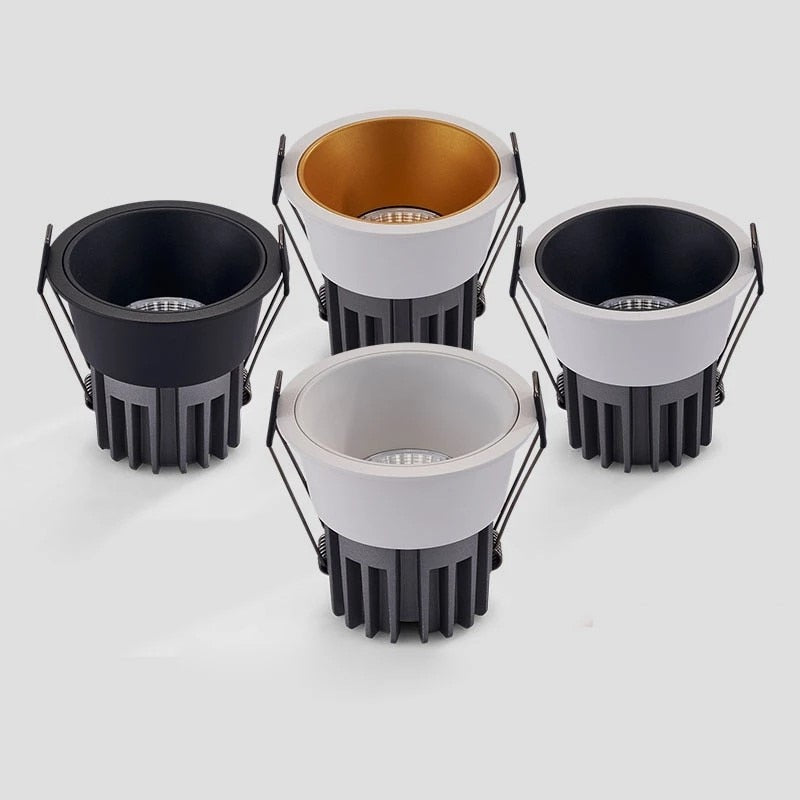 Dimmable recessed LED downlights 7W 9W 12W 15W COB LED Ceiling lamp Spotlights lampnarrow side opening LED lamp indoor lighting