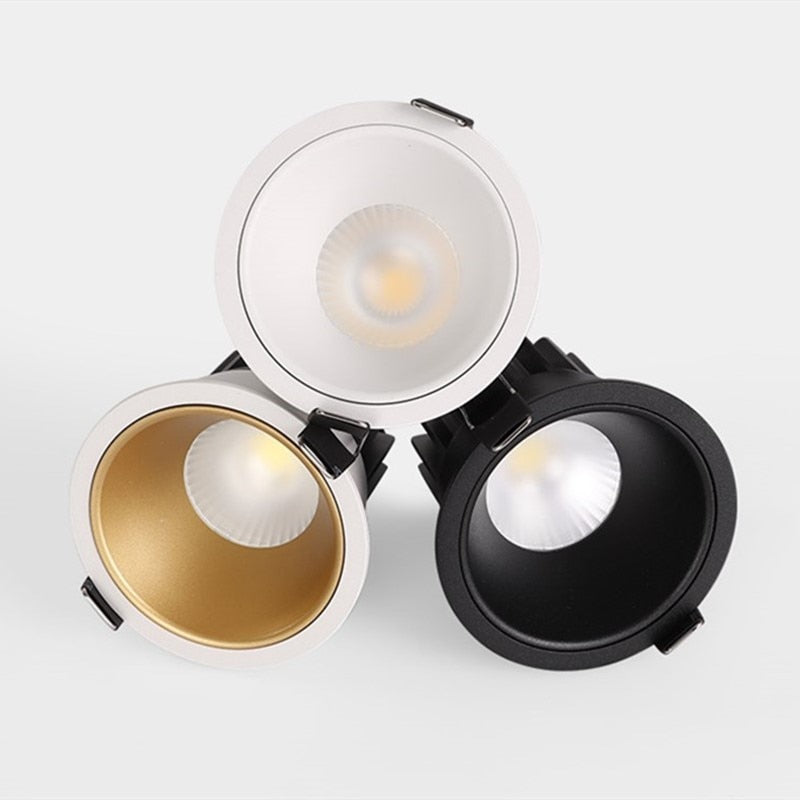 Dimmable recessed LED downlights 7W 9W 12W 15W COB LED Ceiling lamp Spotlights lampnarrow side opening LED lamp indoor lighting