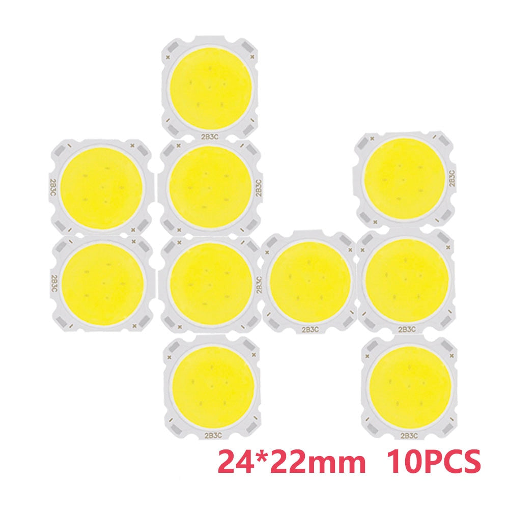 LED 10pcs a lot 3W/5W/7W/10W High Power LED COB Light Beads 28MM LED lamp Bead LED Bulb Chip Spot Light Downlight Diode Lamps White