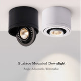 Black/White Dimmable Led Downlight Surface Mounted Ceiling Lamp Angle 360° Adjustable Lighting 5W 7W 15W For Living Room Bedroom