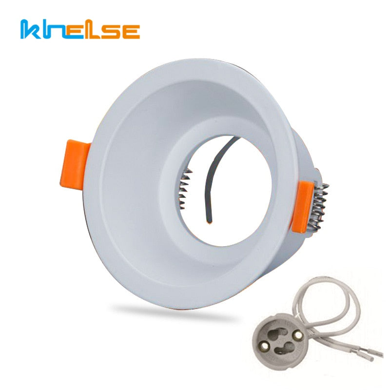Round Recessed LED Ceiling Downlight Mounting Aluminum Frame MR16 GU10 Bulb Replaceable Spot Lamp Holder Socket Fitting Fixtures