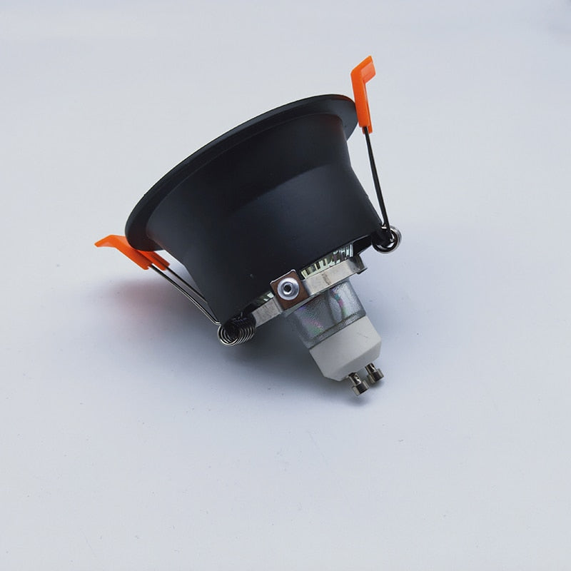 Round Recessed LED Ceiling Downlight Mounting Aluminum Frame MR16 GU10 Bulb Replaceable Spot Lamp Holder Socket Fitting Fixtures