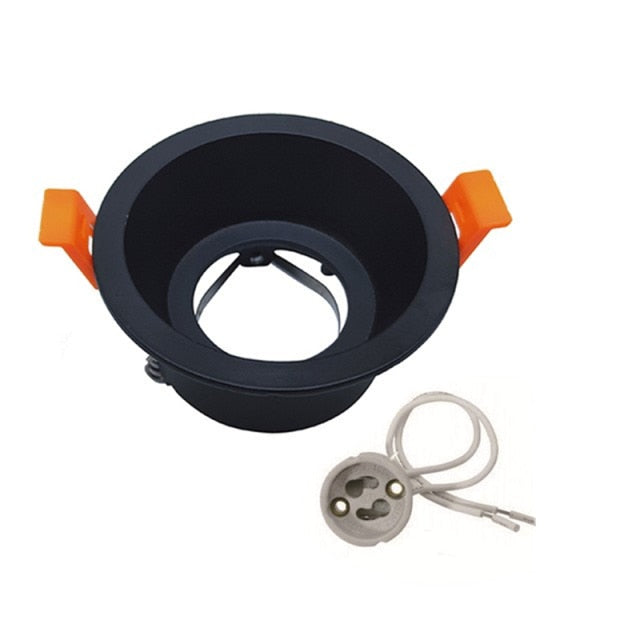 Round Recessed LED Ceiling Downlight Mounting Aluminum Frame MR16 GU10 Bulb Replaceable Spot Lamp Holder Socket Fitting Fixtures