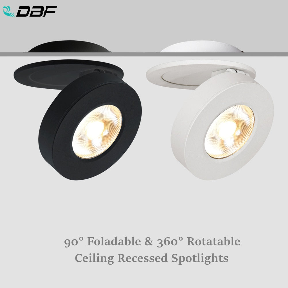 DBF Angle Adjustable 3W 5W 7W 10W Recessed Downlight AC110/220V Warm/Natural/Cold White LED Ceiling Spot Light for TV Photo