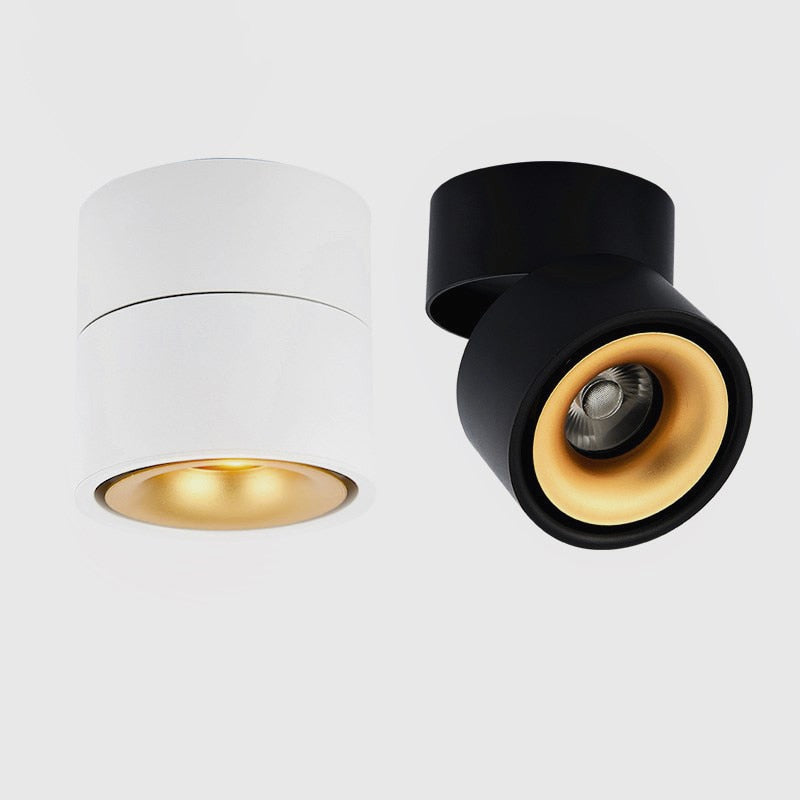 Dimmable COB LED Downlights Surface Mounted LED Ceiling Lamps 7W/10W/15W Foldable And 360° Rotatable Background Spotlights