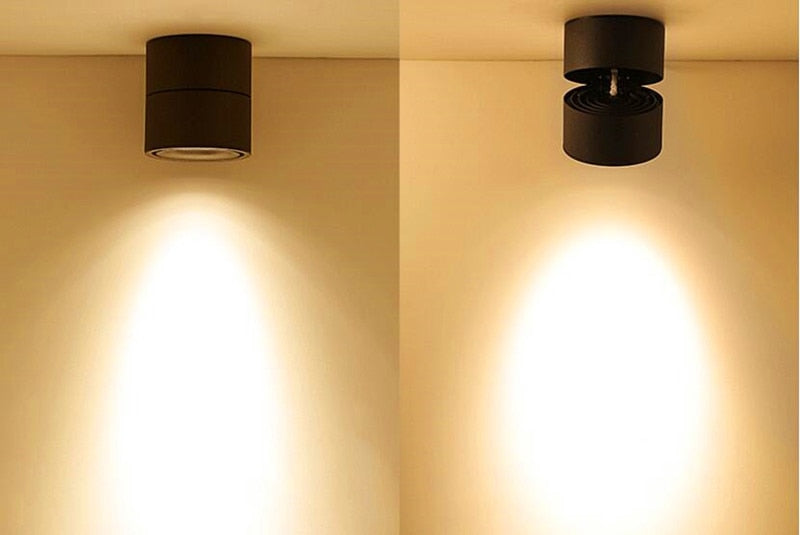 Dimmable COB LED Downlights Surface Mounted LED Ceiling Lamps 7W/10W/15W Foldable And 360° Rotatable Background Spotlights