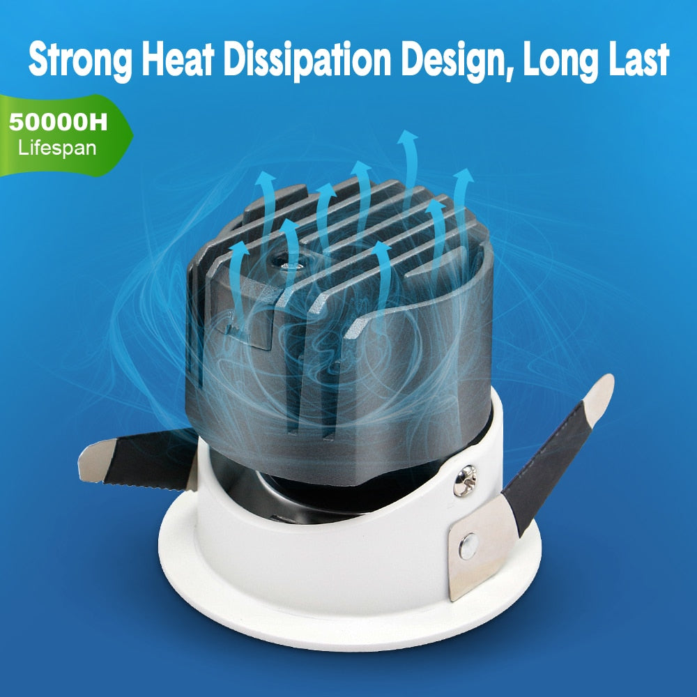 Anti-glare Recessed in Led Downlight Indoor Lighting Spot Led 7W 12W 15W 18W Dimmable Ceiling Lamp For Bedroom Living Room Foyer