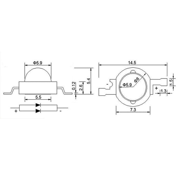 Copper Stent 3W Watt 100pcs a Lot 45mil 240LM High Power LED Light Diodes LED Bulb Chip Spot Light Downlight White Warm