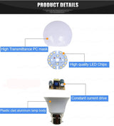 LED Bulb Lamps E27 B22 Lampada Lampe Bombilla Lamparas Bedroom Reading Downlight 3W 6W 9W 12W 15W 18W 110V 220V Cold White Warm