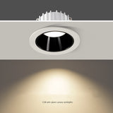 Anti-glare Recessed Ceiling Downlight lamp 7W 9W 15W 20W 35W 45W Dimmable cob led spot lights Ceiling Fixtures Lighting 85-265V