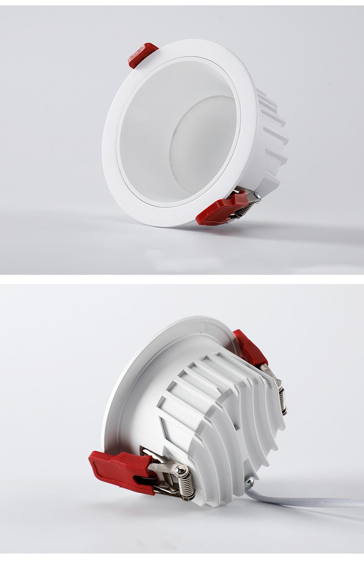 Anti-glare Recessed Ceiling Downlight lamp 7W 9W 15W 20W 35W 45W Dimmable cob led spot lights Ceiling Fixtures Lighting 85-265V