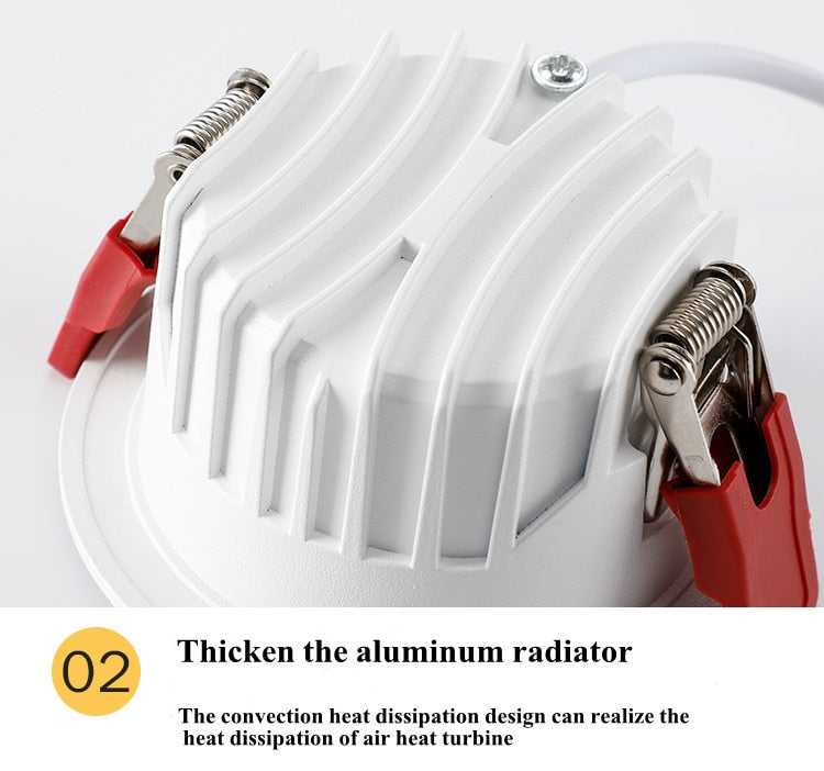 Anti-glare Recessed Ceiling Downlight lamp 7W 9W 15W 20W 35W 45W Dimmable cob led spot lights Ceiling Fixtures Lighting 85-265V