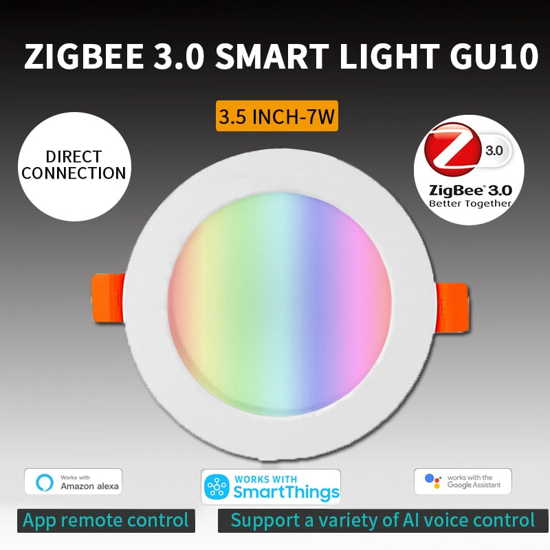 Tuya Zigbee Smart Downlight Dimmable RGBCW 7W/10W Led Ceiling Lights Spot Plafond Light Bulb Led Lamp Indoor Lighting Track Lamp