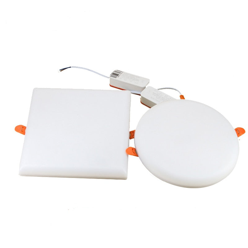 Ultra Thin Round/Square LED Panel Light 10W 18W 24W 36W Aluminum Ceiling Recessed Downlight AC 85-265V open hole adjustable