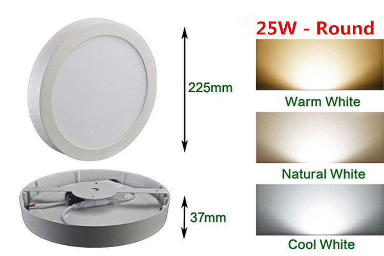 Led Panel Light Surface Mounted AC/DC 12V/24V 9W/15W/25W Round/Square Led ceiling Downlight Indoor lighting