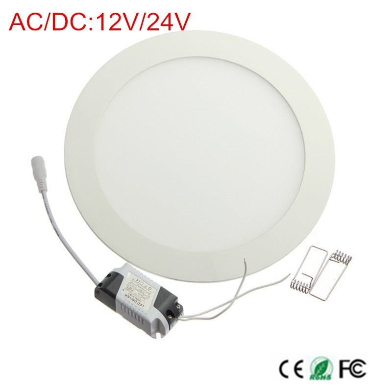 LED downlight AC/DC 12V 24V 3W 4W 6W 9W 12W 15W 25W led ceiling recessed grid downlight round panel light