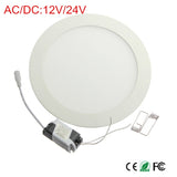 LED downlight AC/DC 12V 24V 3W 4W 6W 9W 12W 15W 25W led ceiling recessed grid downlight round panel light