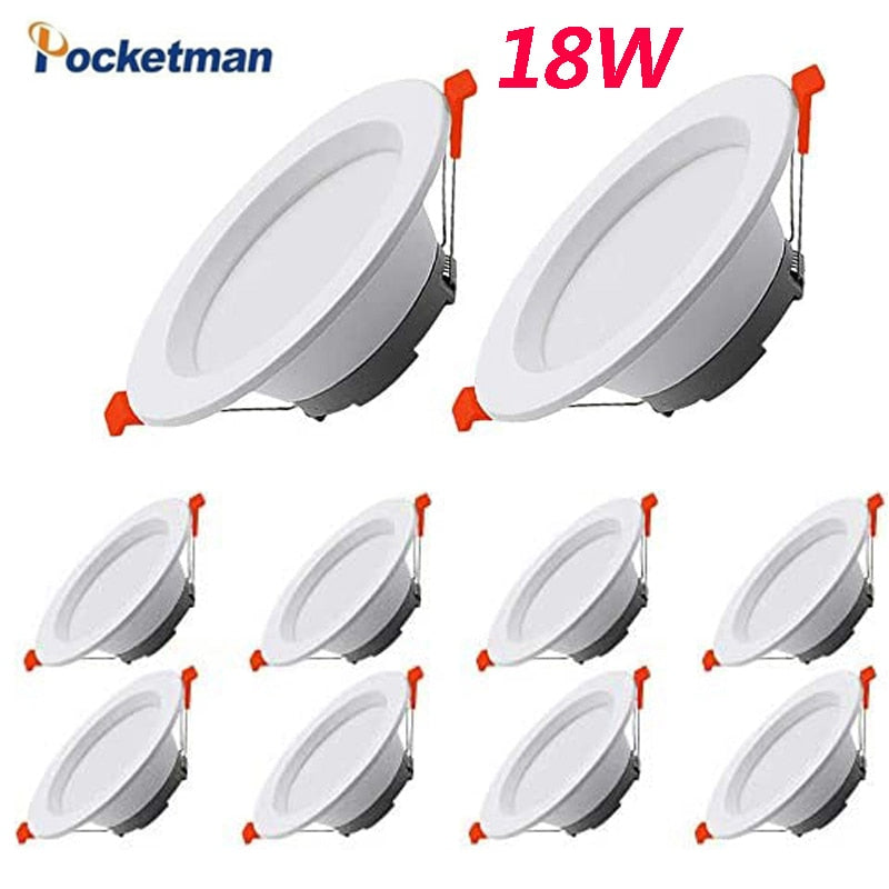 LED Recessed Downlight 18W 220V IP65 Waterproof Ceilings Lamp Integrated Ultra Slim Down Lights LED Driver Included