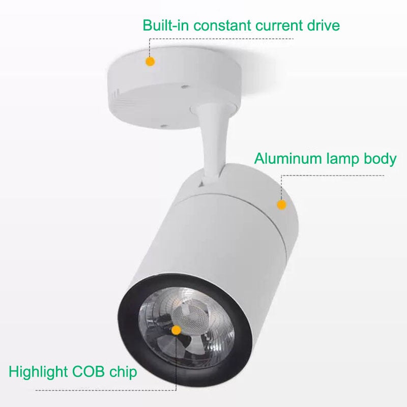 LED COB spotlights can be rotated down mounted downlights 7w 12w 20w 30w LED ceiling light spotlights for clothing store showroom