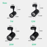 LED COB spotlights can be rotated down mounted downlights 7w 12w 20w 30w LED ceiling light spotlights for clothing store showroom