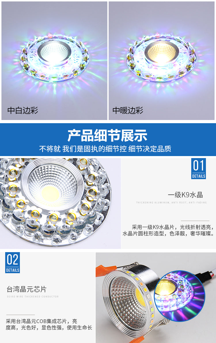 LED Downlight 3W Round Recessed Lamp 220V 230V 240V 110V Led Bulb Bedroom Kitchen Indoor LED Spot Lighting