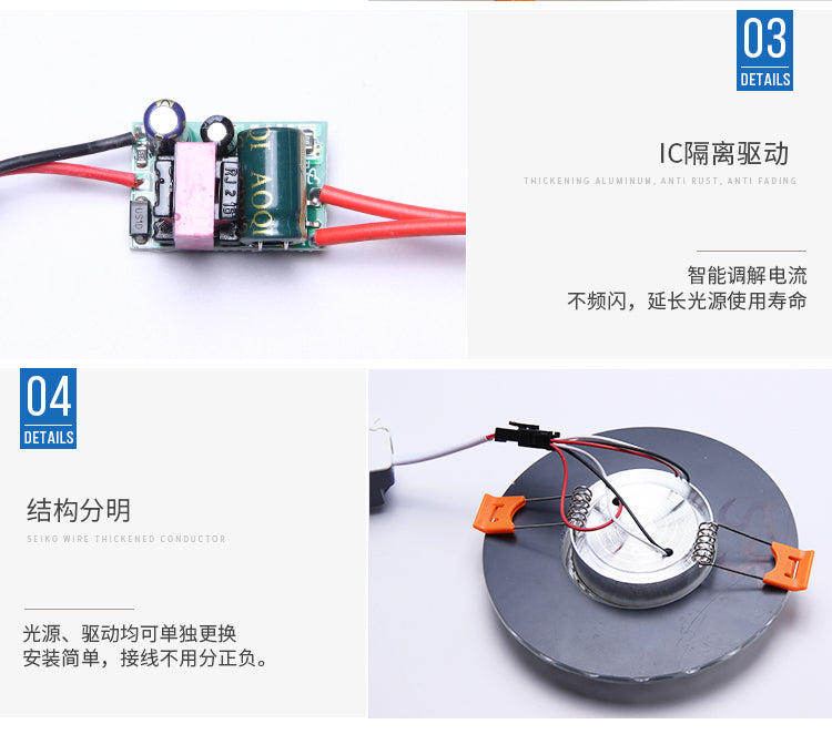 LED Downlight 3W Round Recessed Lamp 220V 230V 240V 110V Led Bulb Bedroom Kitchen Indoor LED Spot Lighting