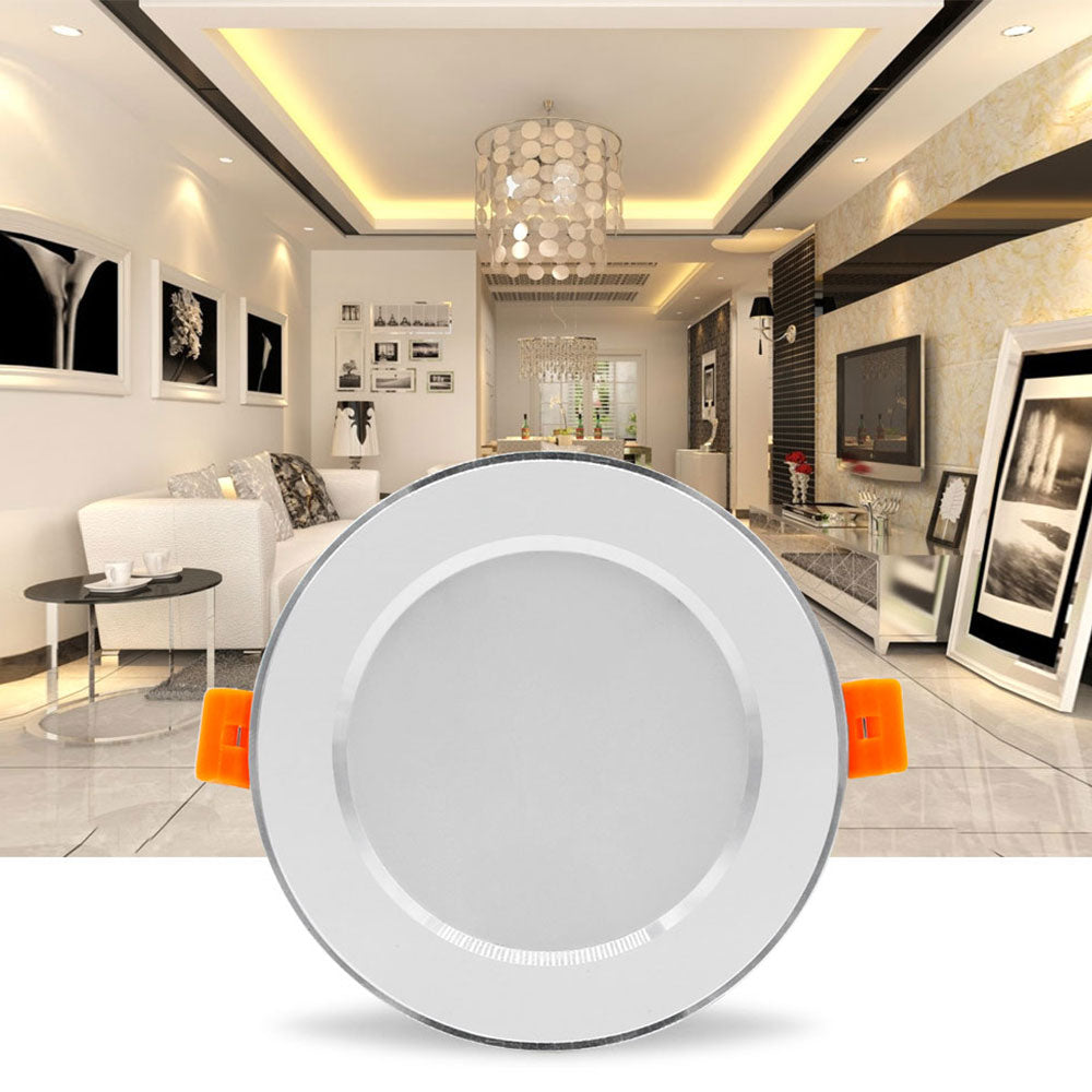 DBF New Silver+White LED Recessed Downlight Not Dimmable 5W 7W 10W 12W LED Ceiling Spot Lamp with AC110V 220V LED Driver