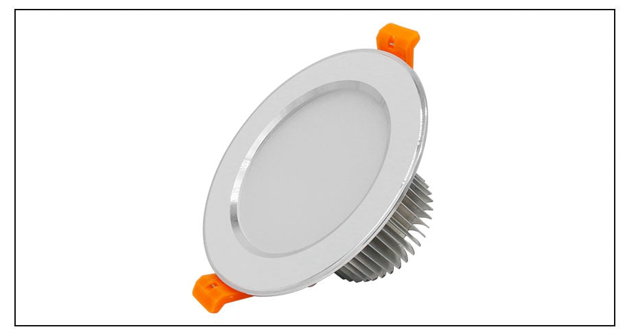 DBF New Silver+White LED Recessed Downlight Not Dimmable 5W 7W 10W 12W LED Ceiling Spot Lamp with AC110V 220V LED Driver