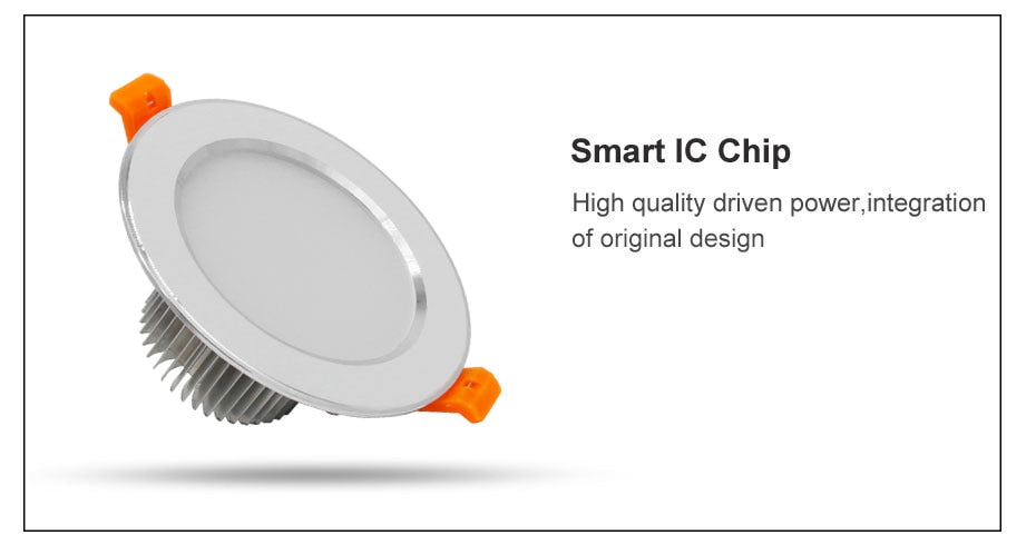 DBF New Silver+White LED Recessed Downlight Not Dimmable 5W 7W 10W 12W LED Ceiling Spot Lamp with AC110V 220V LED Driver