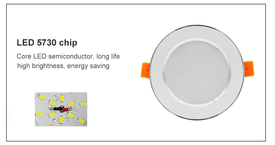 DBF New Silver+White LED Recessed Downlight Not Dimmable 5W 7W 10W 12W LED Ceiling Spot Lamp with AC110V 220V LED Driver