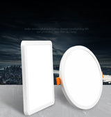 Ultra Thin Round Square AC 85-265V LED Panel Light 6W 8W 15W 20W Aluminum Ceiling Recessed Downlight open hole adjustable