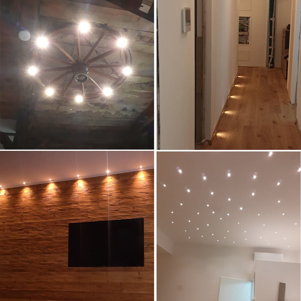 Dimmable LED Downlight 1W Spot Light Indoor Ceiling Downlight Spotlight Showcase Cabinet Stair Light With Remote Control Adapter