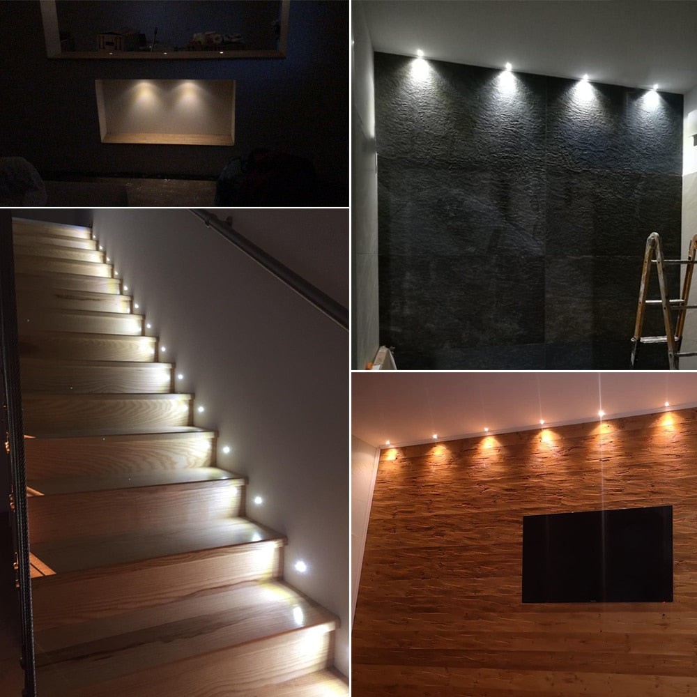 Dimmable LED Downlight 1W Spot Light Indoor Ceiling Downlight Spotlight Showcase Cabinet Stair Light With Remote Control Adapter