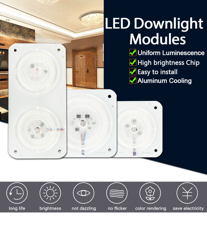 Mini Led Module Magnet Easy Install 220V 12W 18W 24W Light Board Lamp Bulb Replace For Ceiling Spot Downlight White Source Light
