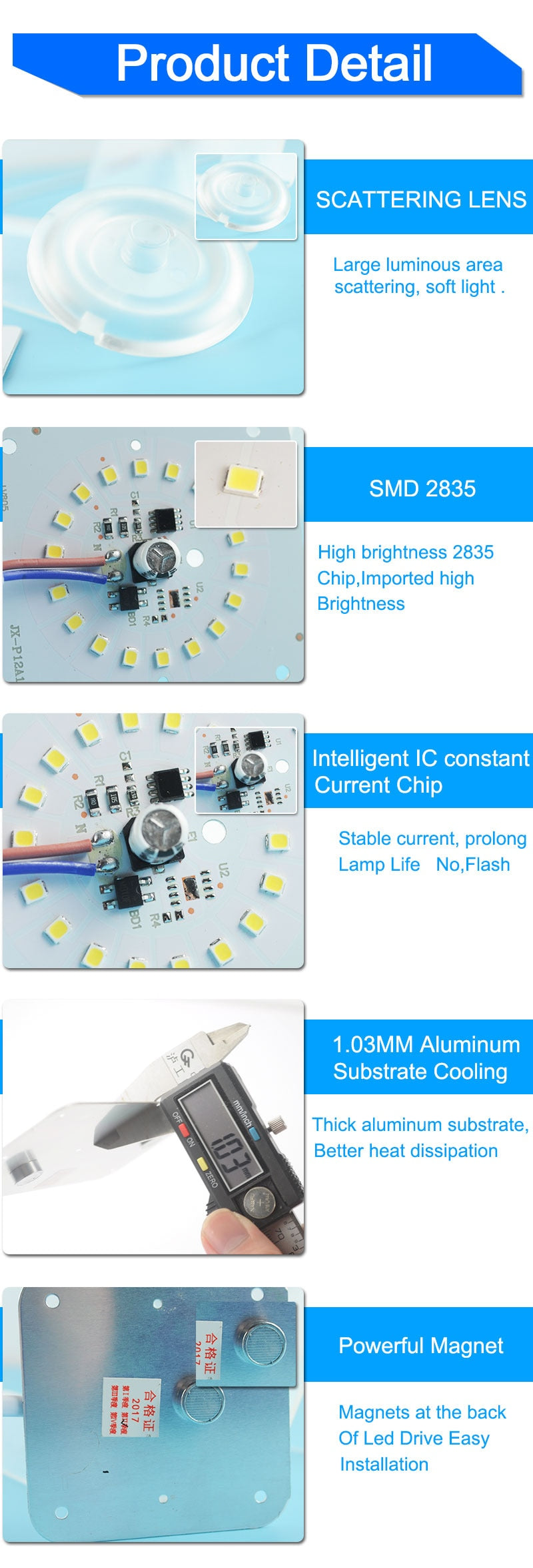 Mini Led Module Magnet Easy Install 220V 12W 18W 24W Light Board Lamp Bulb Replace For Ceiling Spot Downlight White Source Light