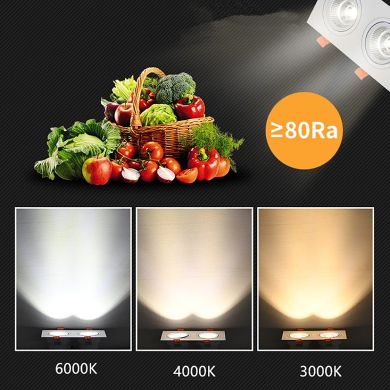 Dimmable Rotating LED Downlights 7W 9W 12W 15W COB LED Ceiling Spot Lights AC110-220V LED Wall Lamp Warm Cold White Indoor Lighting