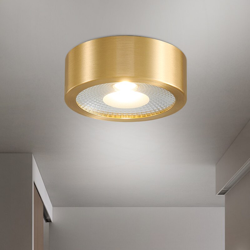 copper mounted downlight led ultra-thin non-opening background wall ceiling spotlight Nordic entrance hallway small light