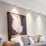 copper mounted downlight led ultra-thin non-opening background wall ceiling spotlight Nordic entrance hallway small light