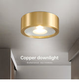 copper mounted downlight led ultra-thin non-opening background wall ceiling spotlight Nordic entrance hallway small light
