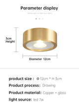copper mounted downlight led ultra-thin non-opening background wall ceiling spotlight Nordic entrance hallway small light