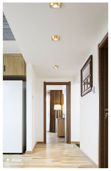 copper mounted downlight led ultra-thin non-opening background wall ceiling spotlight Nordic entrance hallway small light