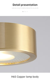 copper mounted downlight led ultra-thin non-opening background wall ceiling spotlight Nordic entrance hallway small light