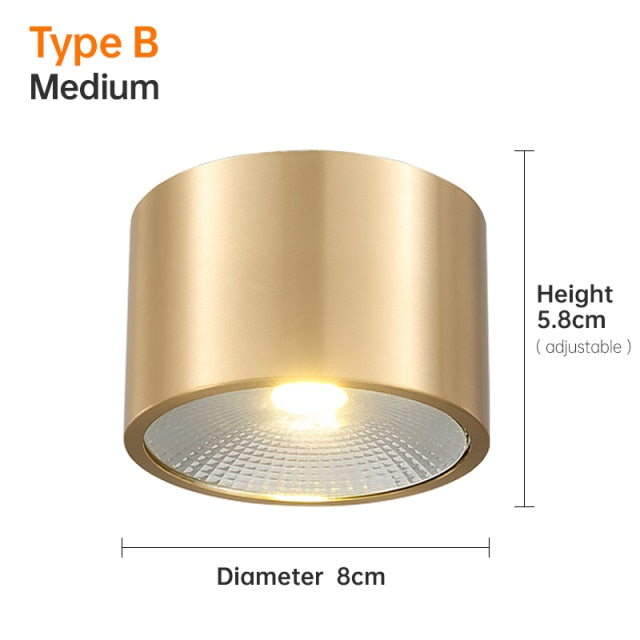 copper mounted downlight led ultra-thin non-opening background wall ceiling spotlight Nordic entrance hallway small light