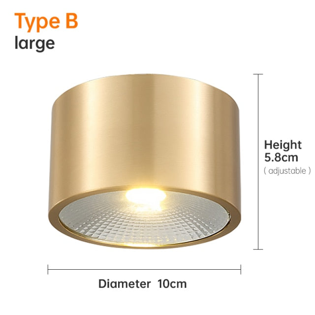 copper mounted downlight led ultra-thin non-opening background wall ceiling spotlight Nordic entrance hallway small light