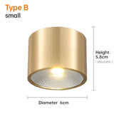 copper mounted downlight led ultra-thin non-opening background wall ceiling spotlight Nordic entrance hallway small light